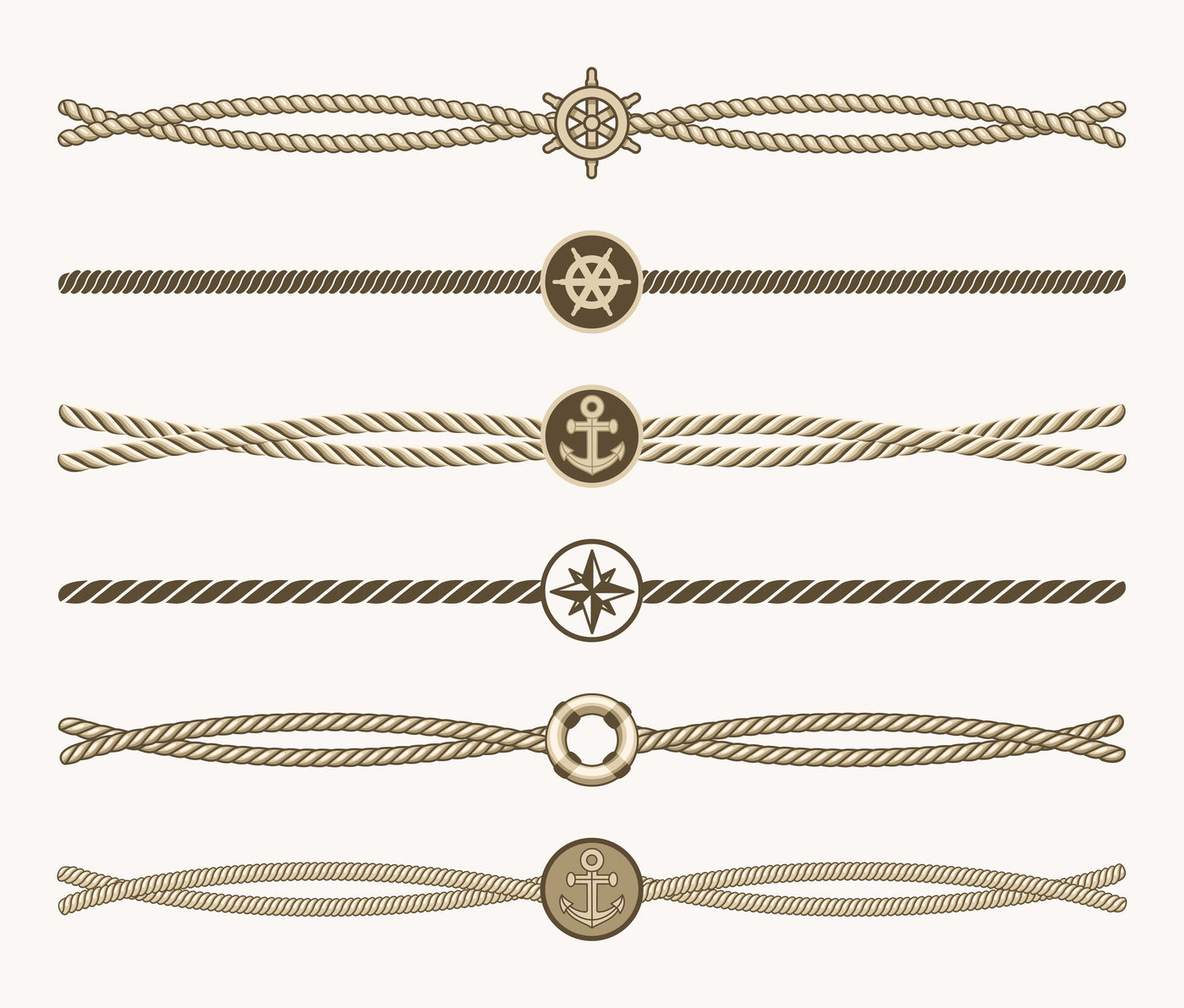 Nautical vintage rope vector dividers By Microvector | TheHungryJPEG.com