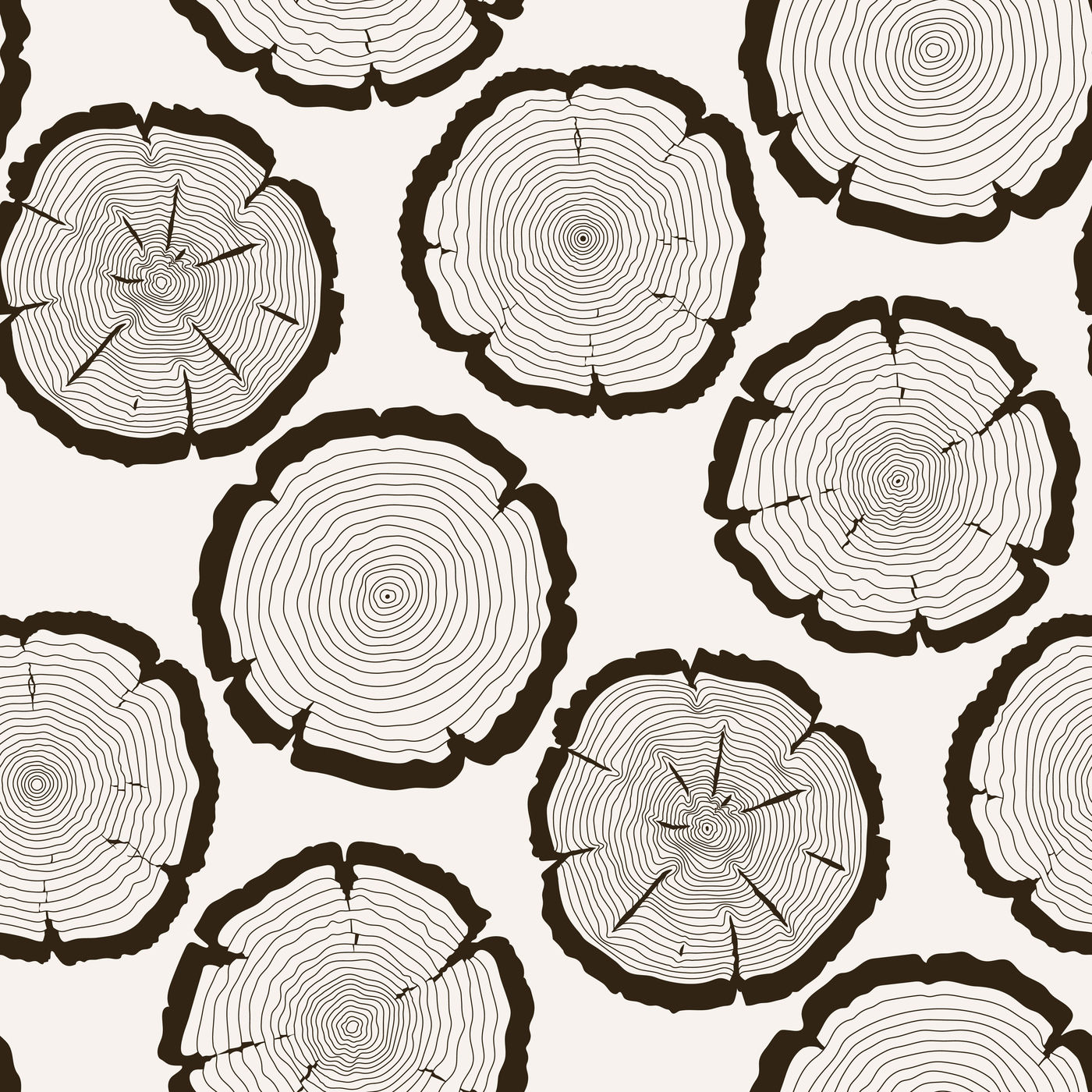 Vector tree rings cut trunk seamless pattern By Microvector | TheHungryJPEG