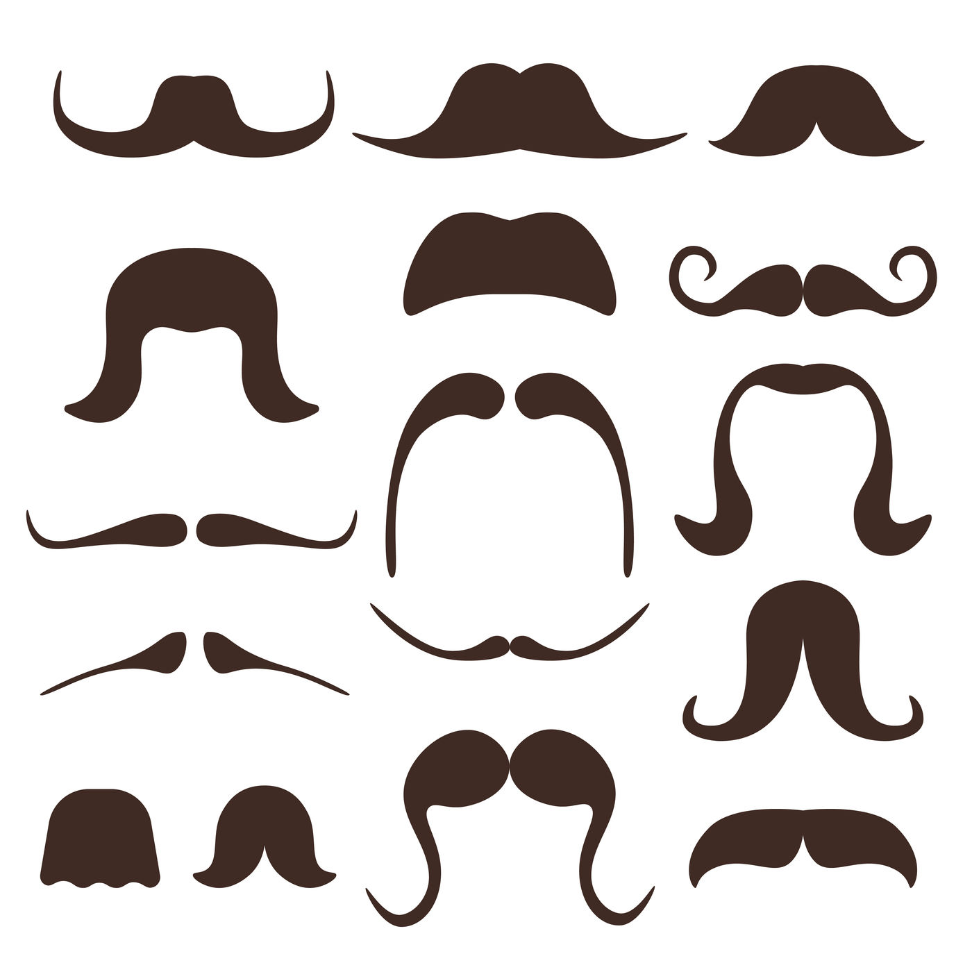 Funny cartoon mustaches vector comic set By Microvector | TheHungryJPEG.com