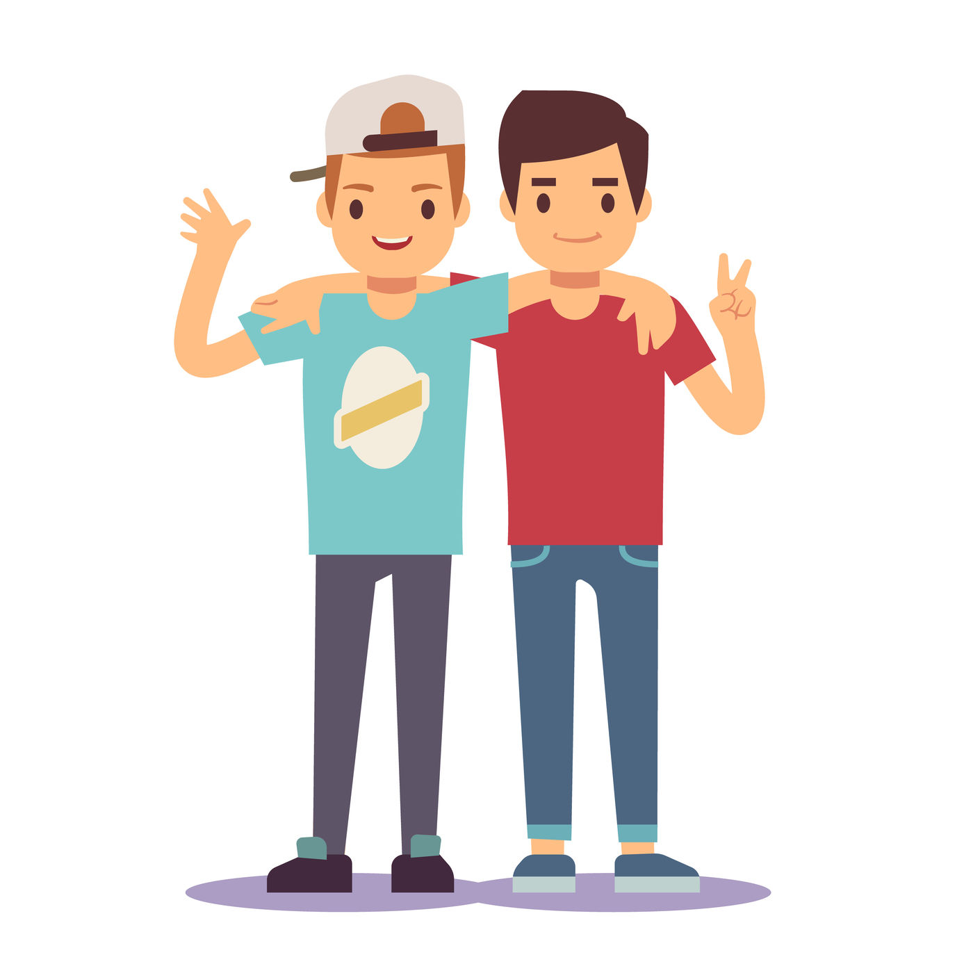 Adult guys, men, two best friends. Friendship vector concept By Microvector  | TheHungryJPEG