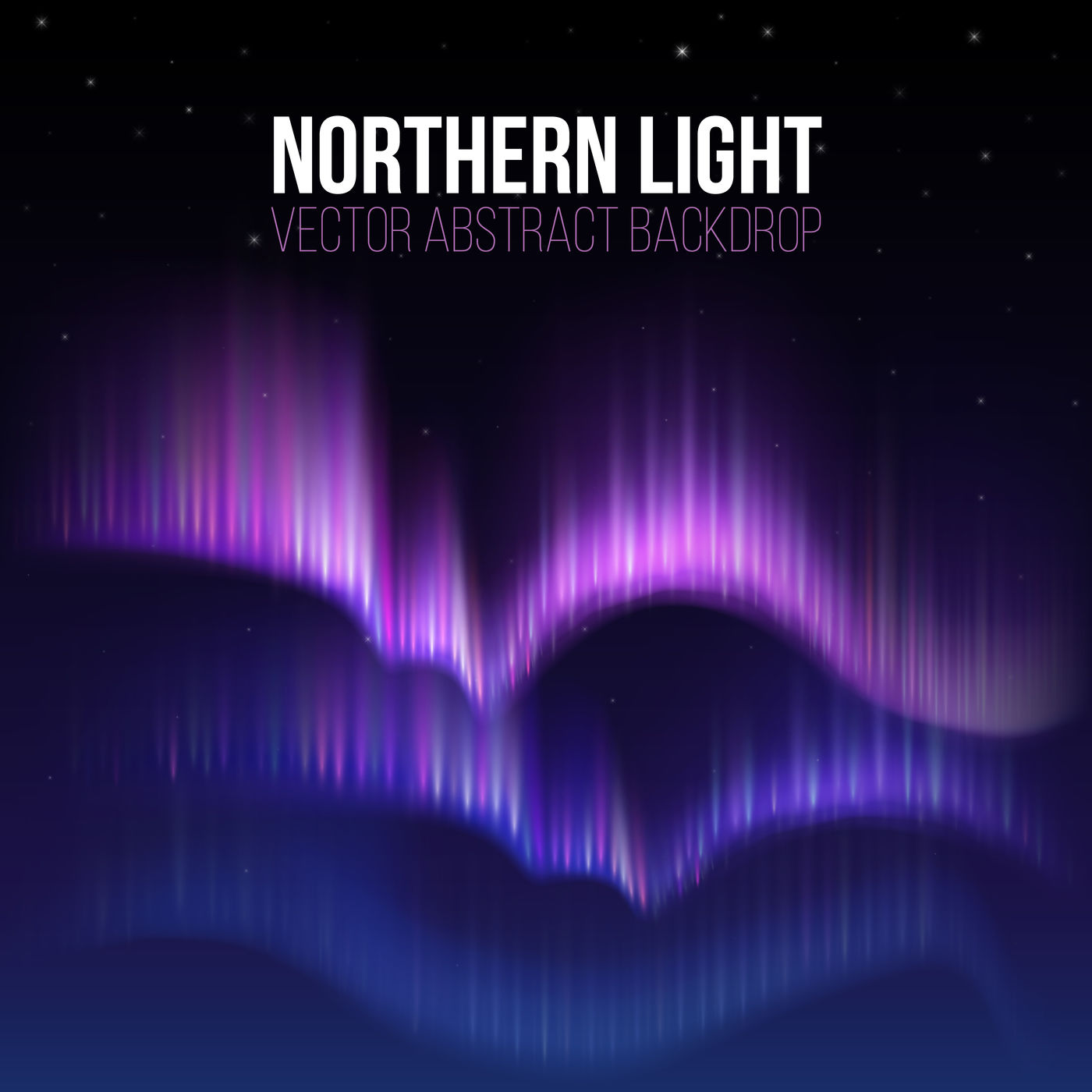 Arctic Aurora Northern Lights In Polaris Alaska Vector Background By Microvector Thehungryjpeg Com