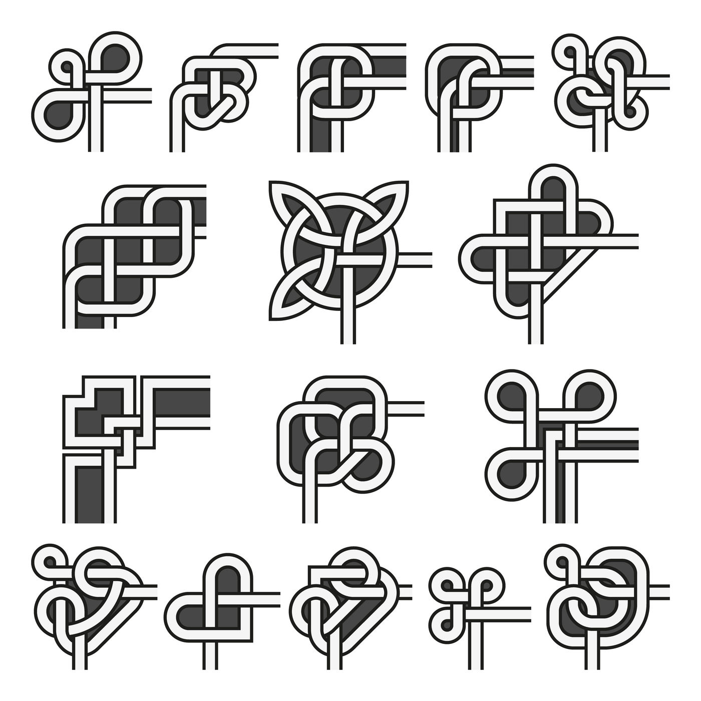 Download Ornamental frame corners in celtic style vector angle ...