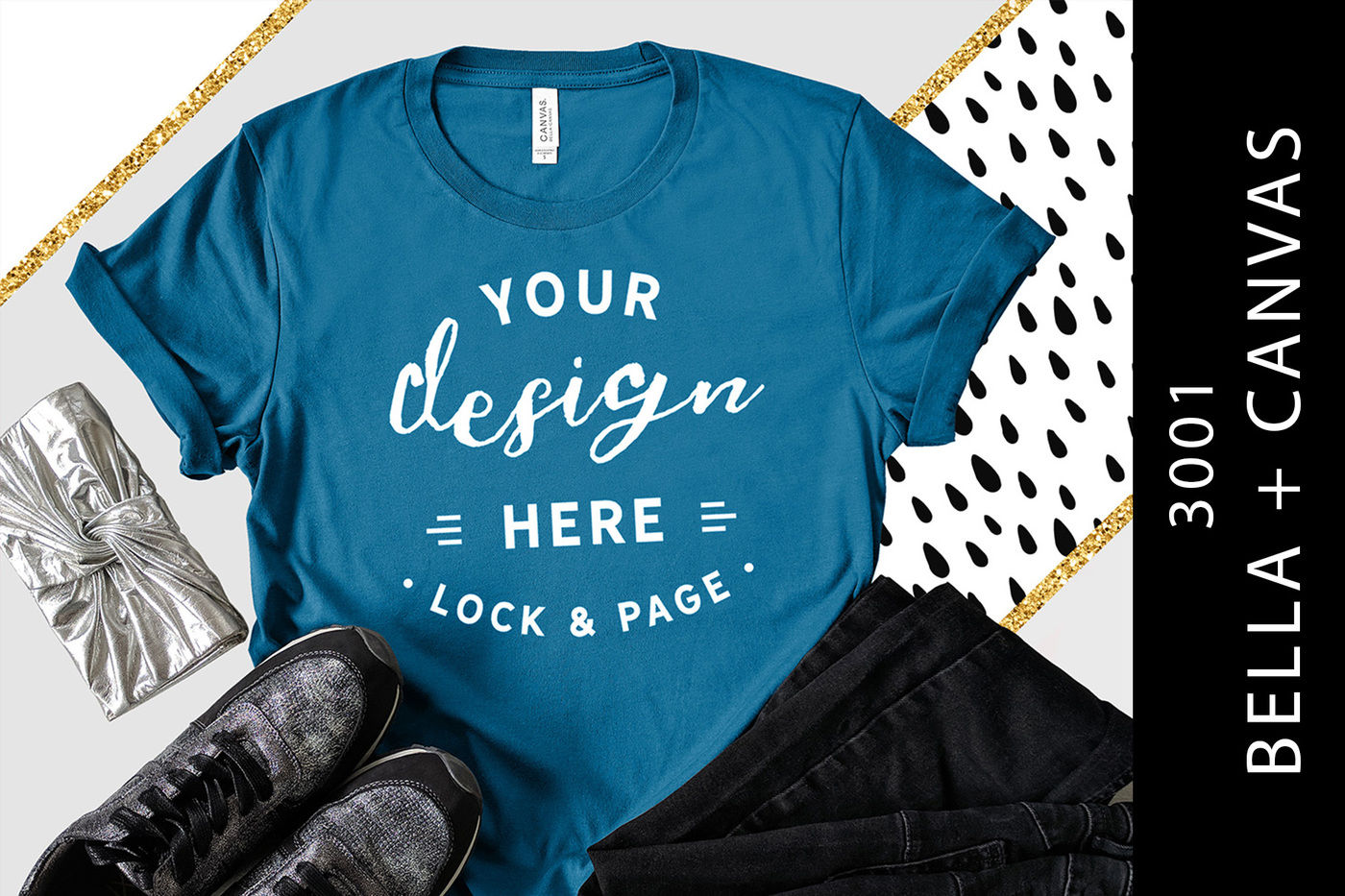 Download Deep Teal Bella Canvas 3001 T-Shirt Mockup Graphic Mockup ...