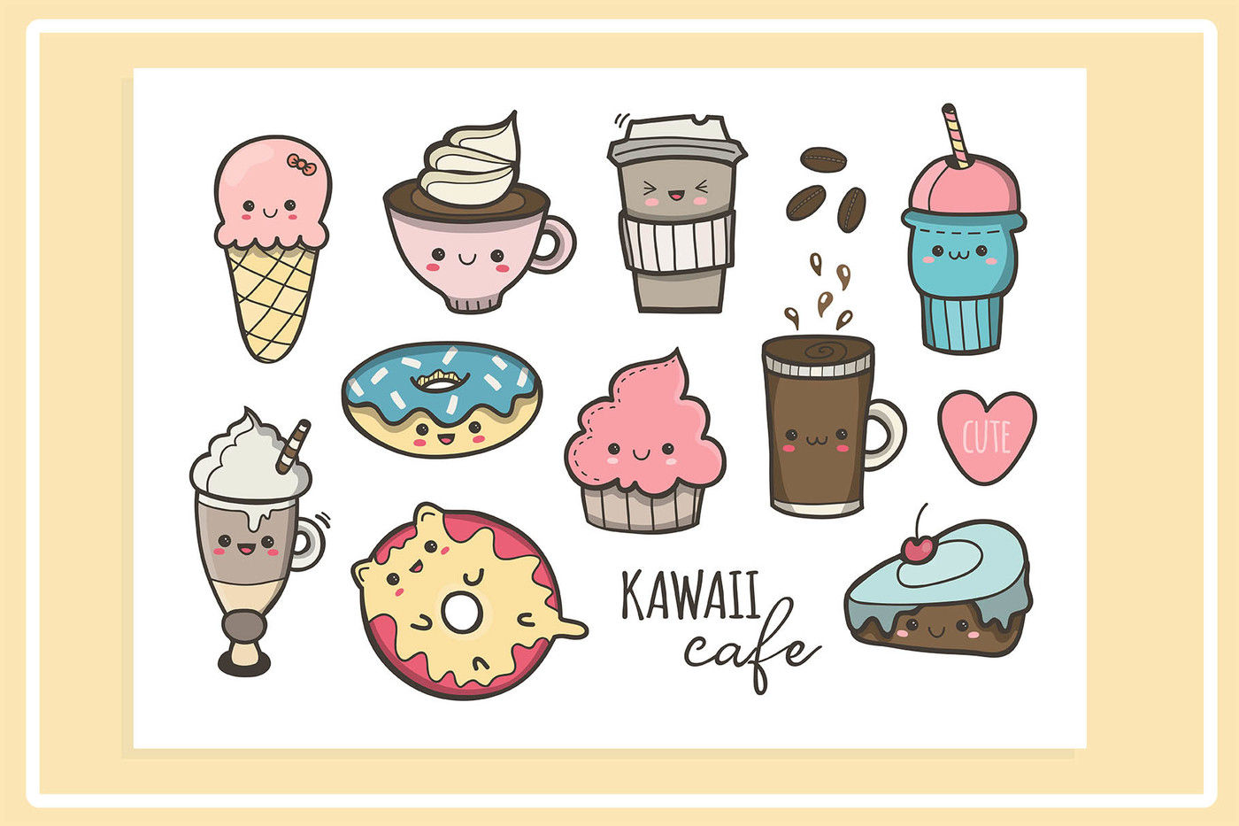 KAWAII Cafe By Twisted Tail | TheHungryJPEG.com