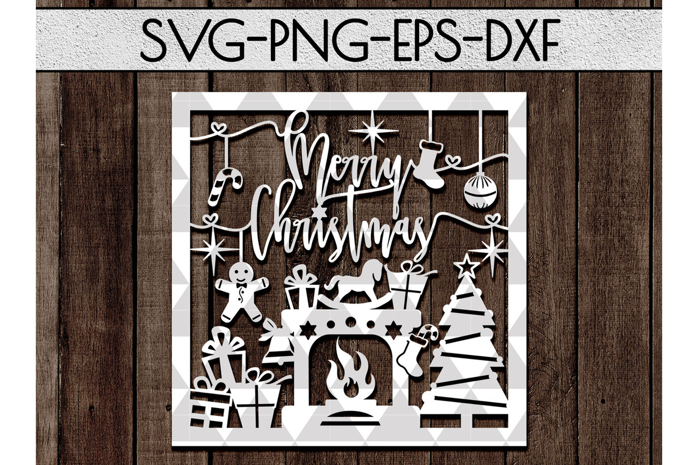 Merry Christmas Svg Cutting File Xmas Gift Papercut Dxf Pdf By Mulia Designs Thehungryjpeg Com