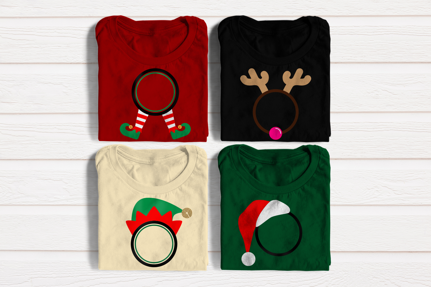 Download Christmas Round Monogram Frame Set | SVG | PNG | DXF By ...