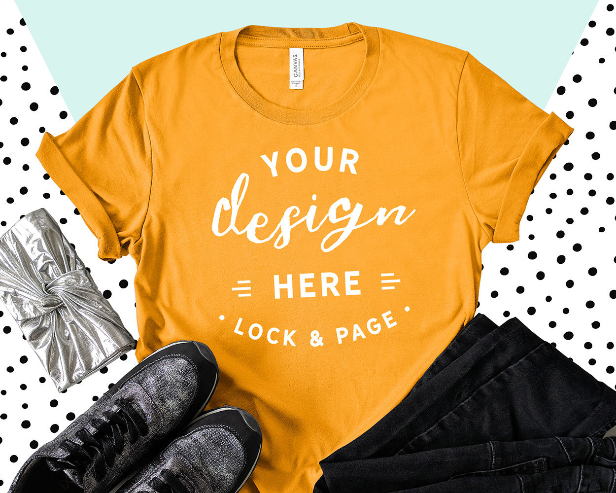 Download T-Shirt Mockup Bella Canvas 3001 Mega Bundle, Stylish Abstract Graphic By Lock and Page ...