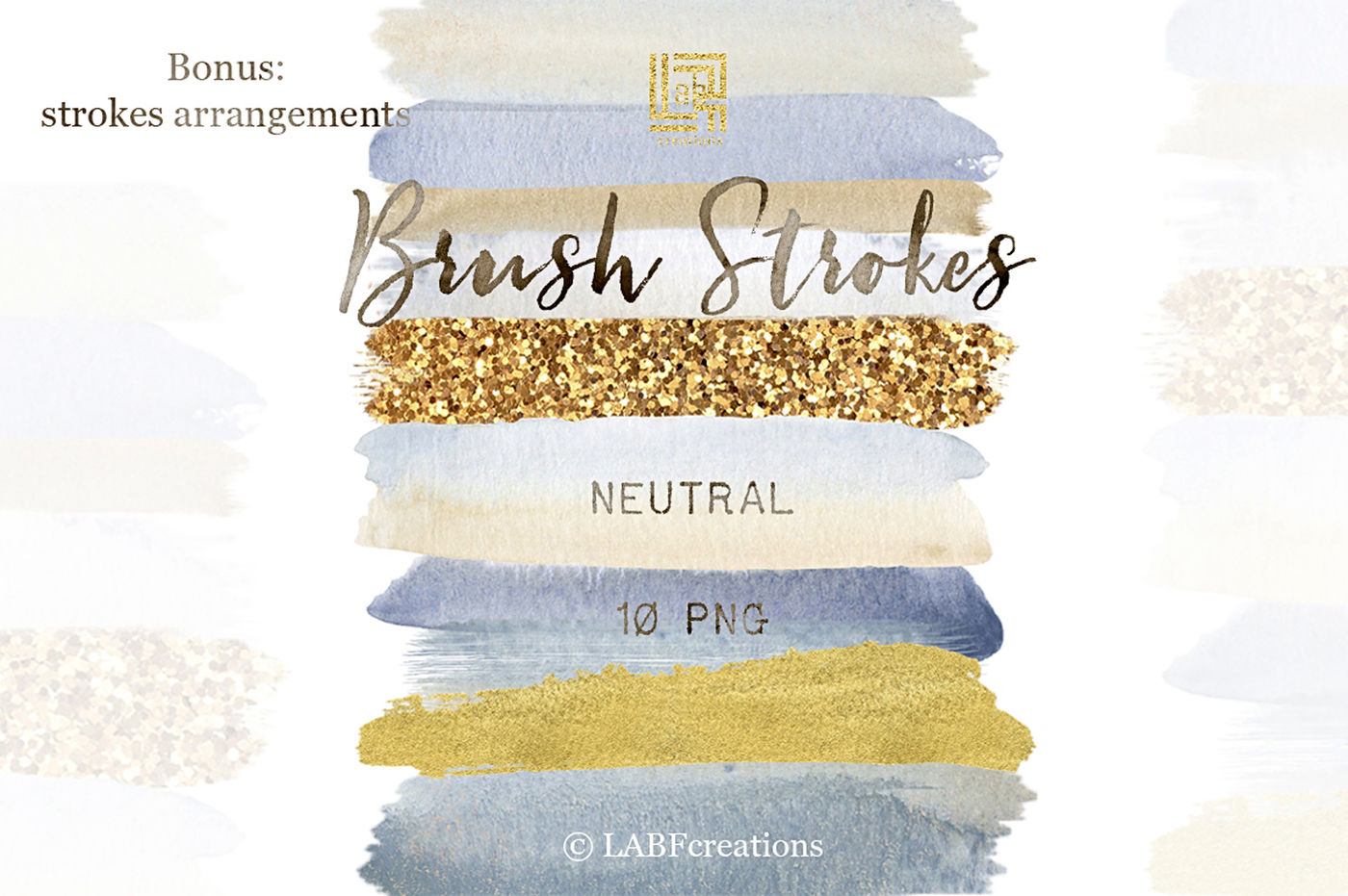 Download Neutral. Brush Strokes Clip Art. Dusty blue, beige, grey ...