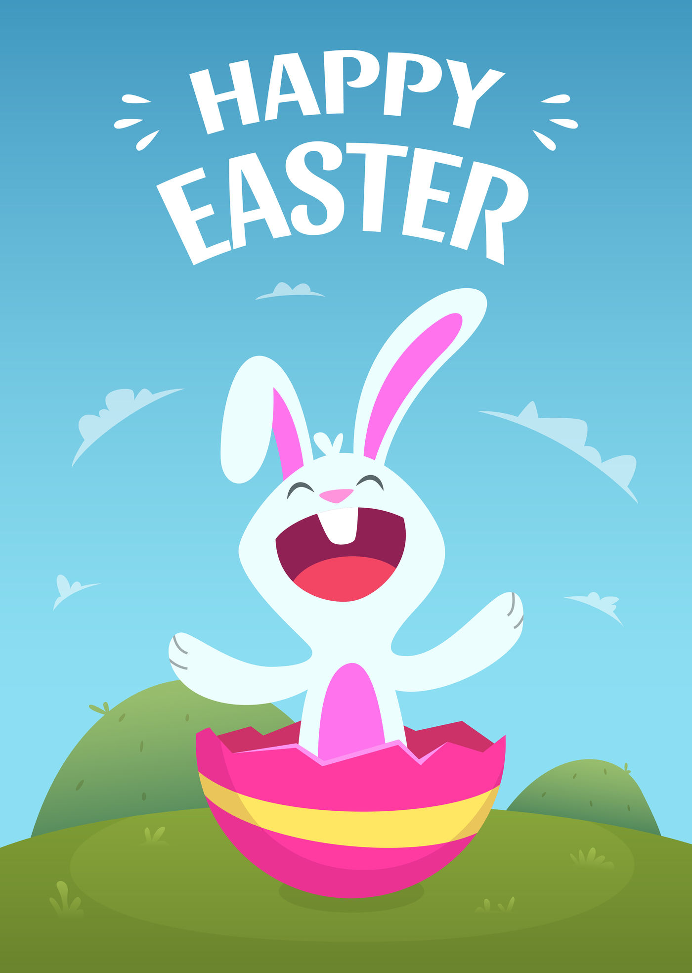 Poster Template With Illustration Of Easter Rabbit By ONYX TheHungryJPEG