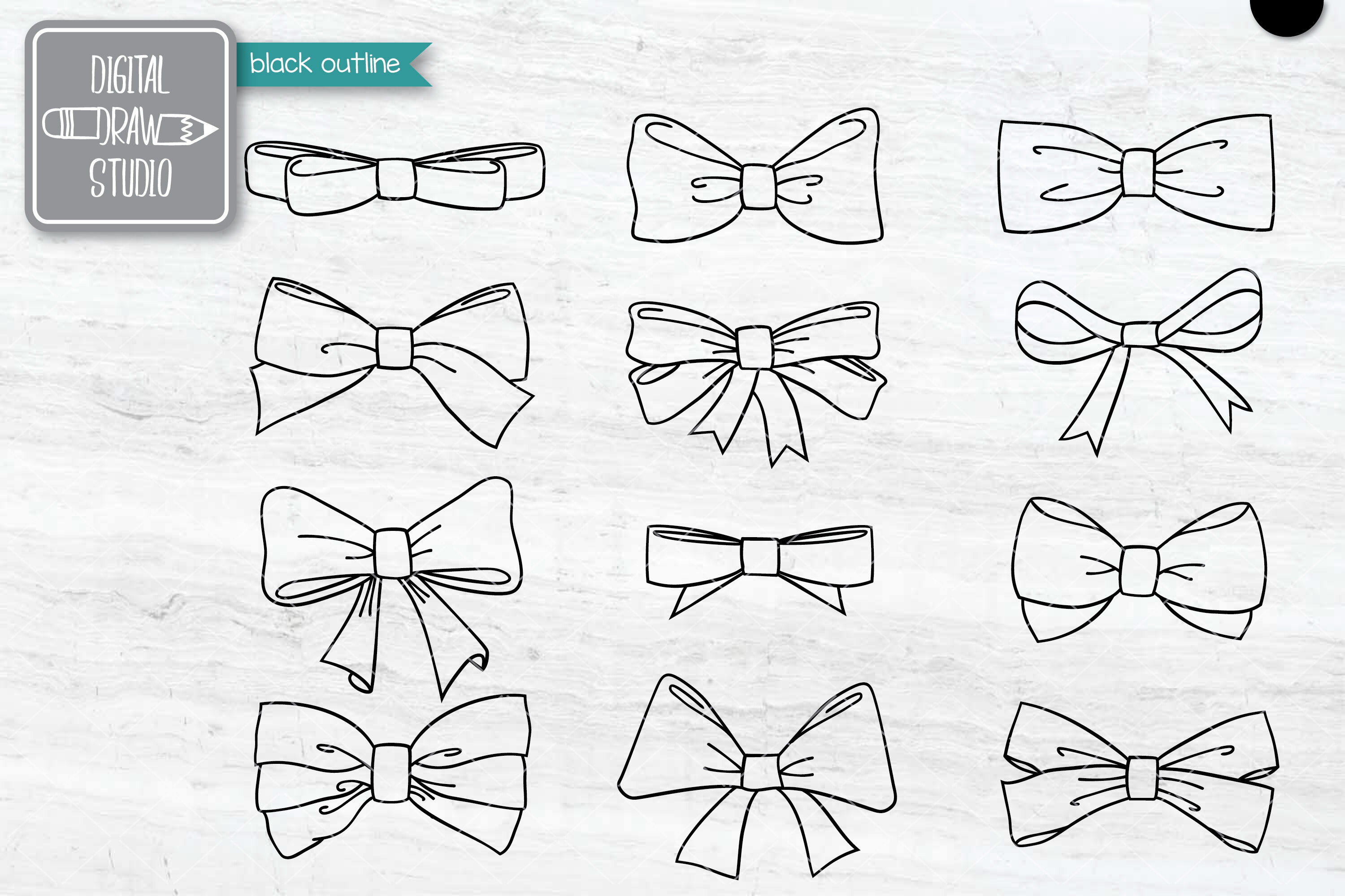 Hand Drawn Bows | Bow Tie illustration | Ribbon Fashion Accessories By ...