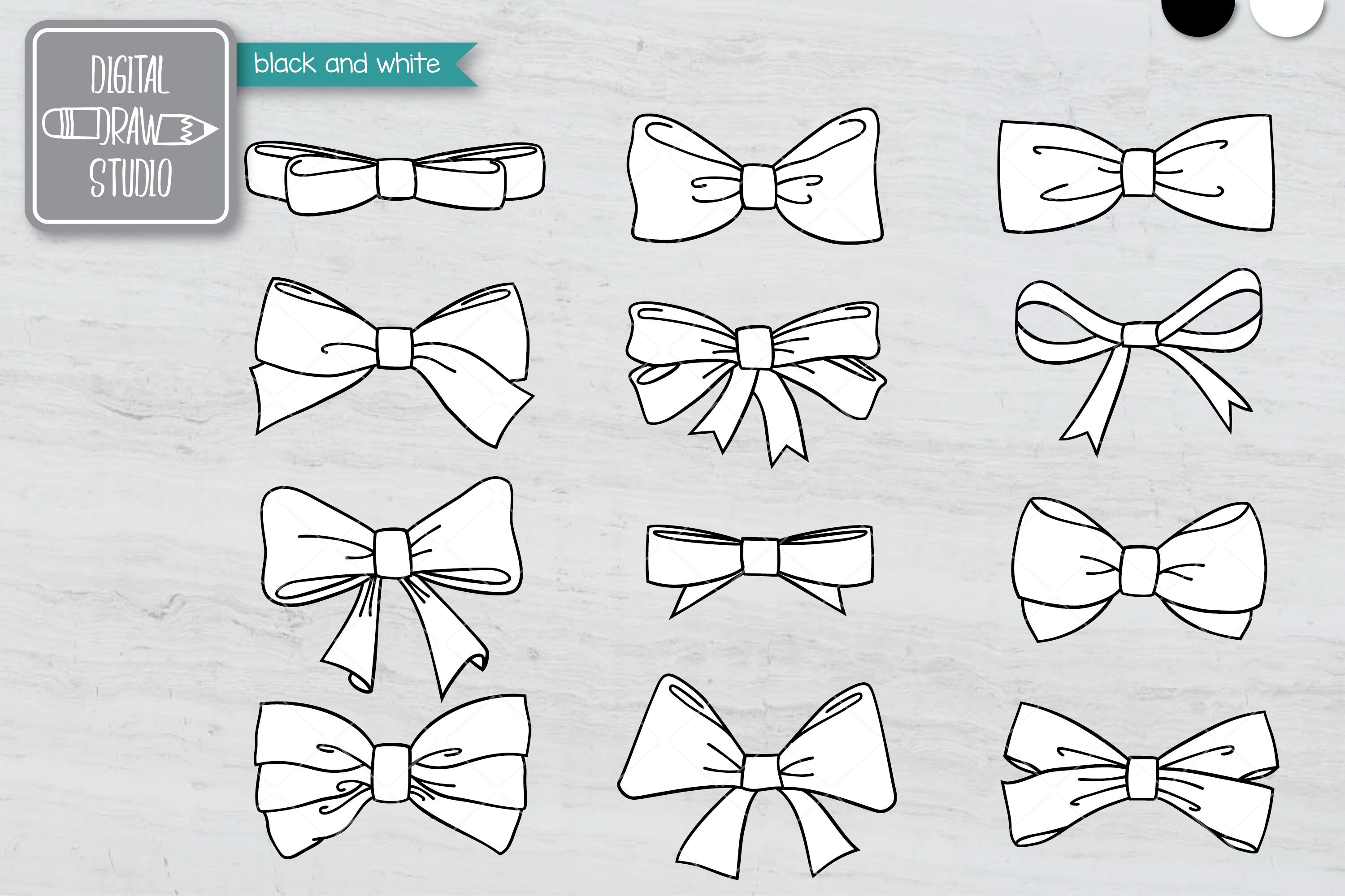 Hand Drawn Bows | Bow Tie illustration | Ribbon Fashion Accessories By ...