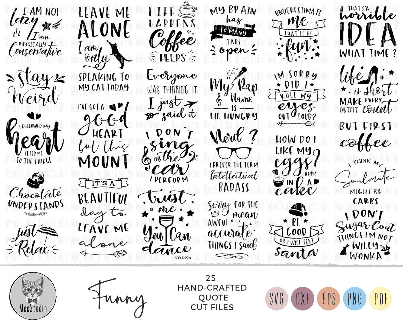 Funny Quotes SVG Cut File Bundle Deal By MecStudio ...