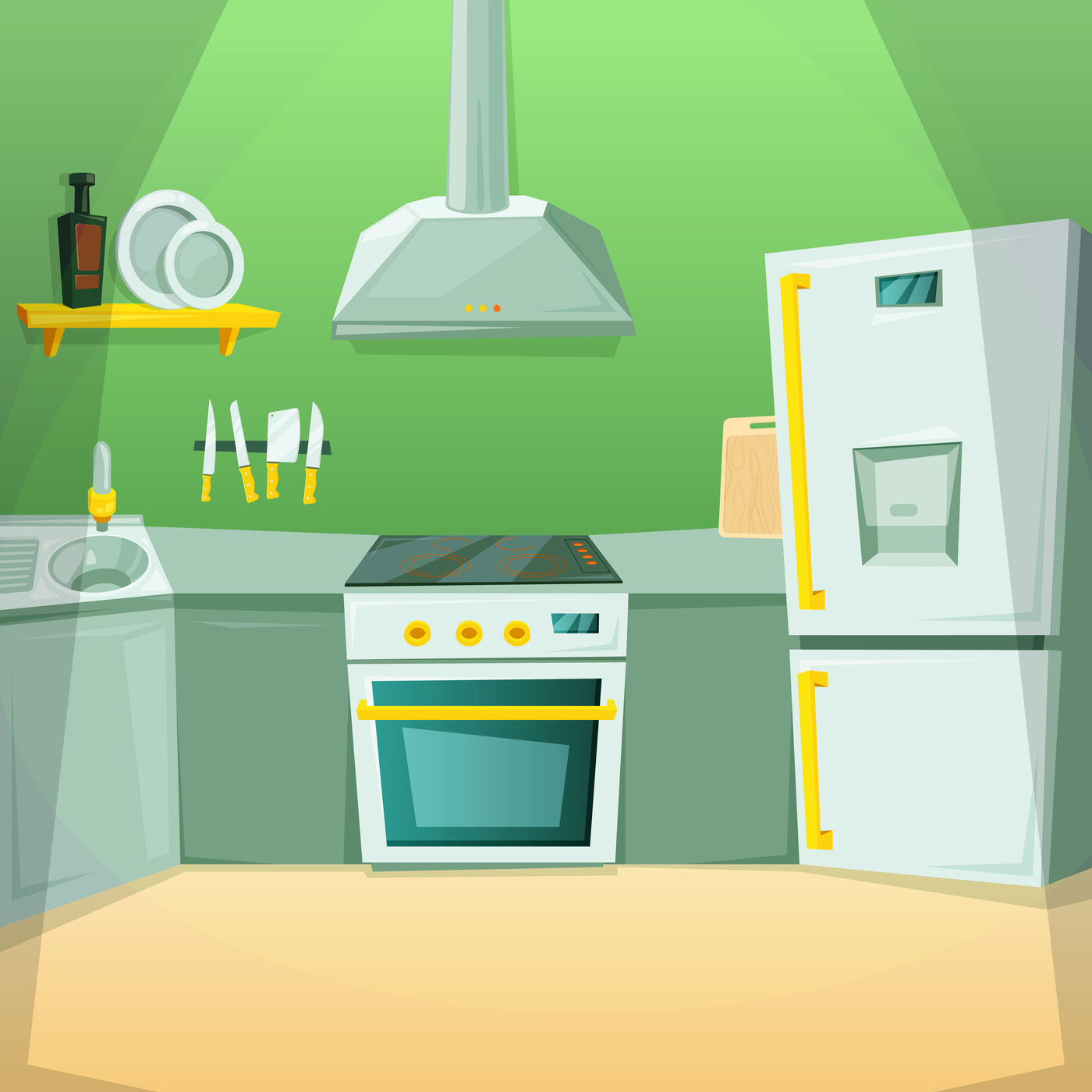 Kitchen Interior Cartoon - Home of Interior Design