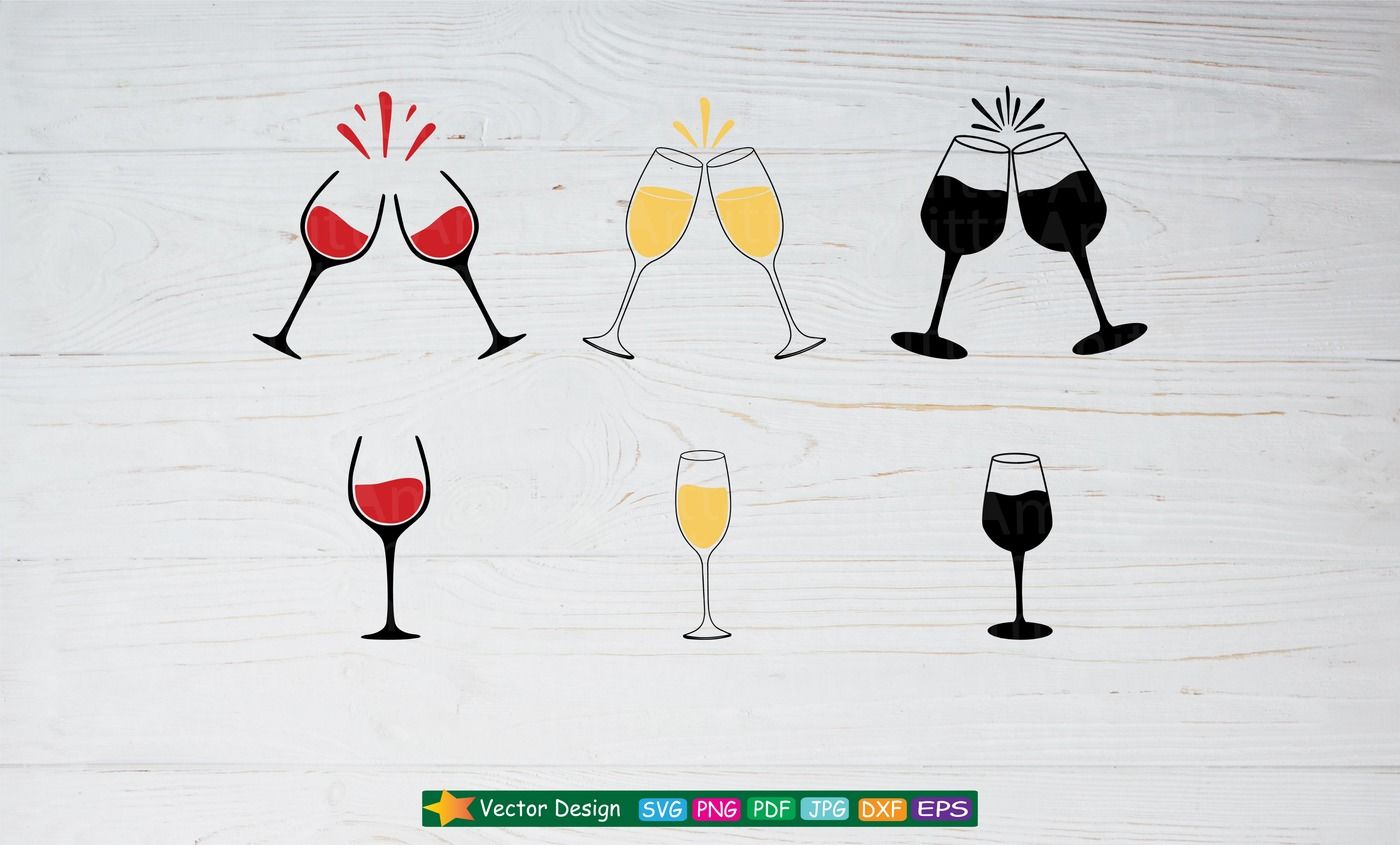 Champagne Glasses Clipart, SVG, PNG, EPS, Champagne Glasses svg, New Years  svg, New Years, Champagne Glasses Cut File