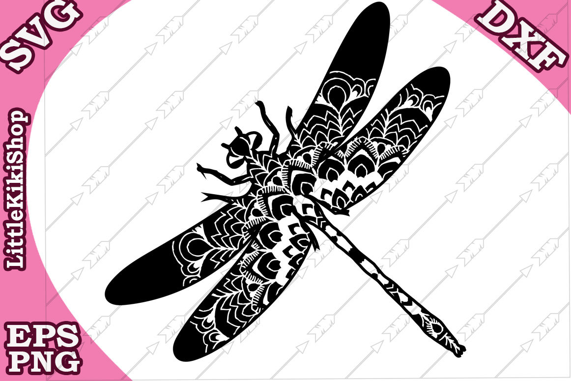 Zentangle Dragonfly Svg Mandala Dragonfly Zentangle Insct Svg By Littlekikishop Thehungryjpeg Com
