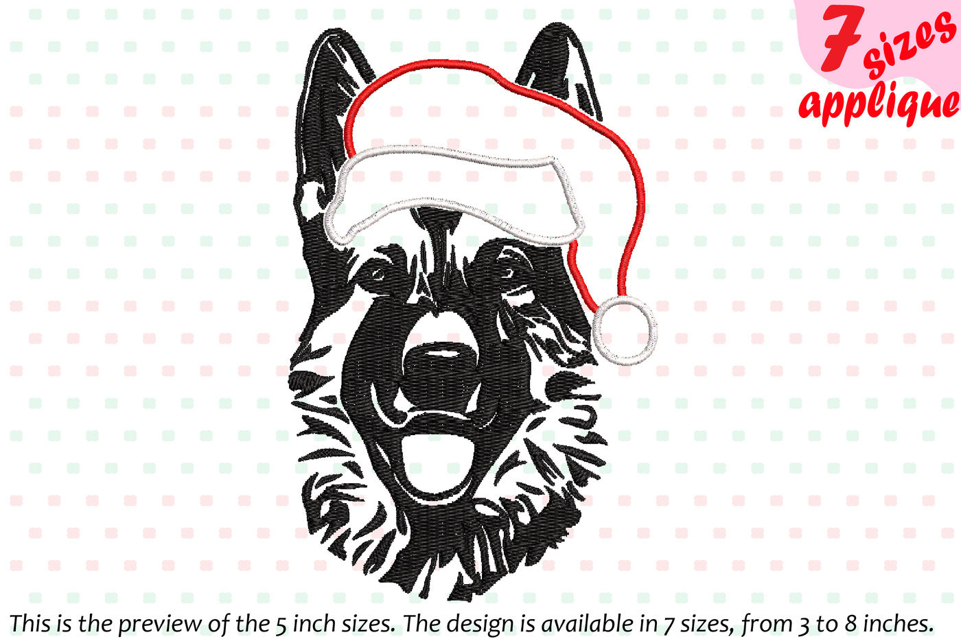Applique German Shepherd Christmas Hat Designs For Embroidery 21a By Hamhamart Thehungryjpeg Com