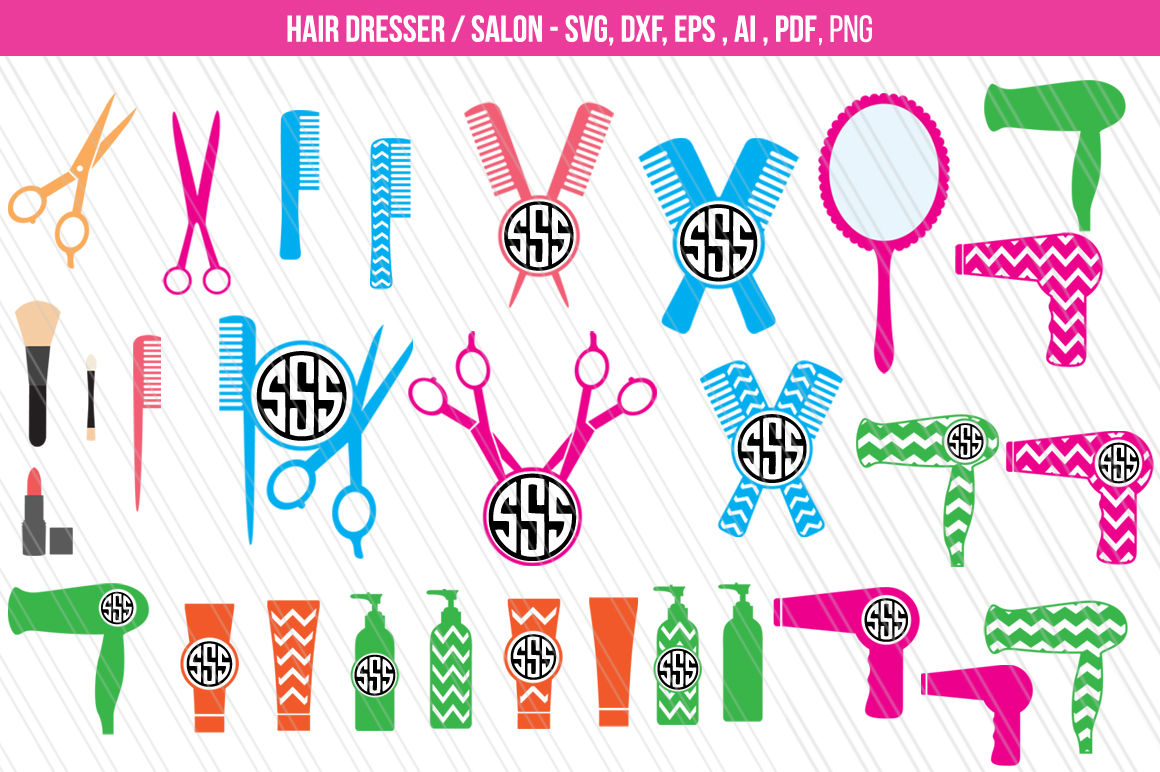 Salon Hair Dresser Svg Hair Stylist Svg Dxf Cut Files By Aivosdesigns Thehungryjpeg Com