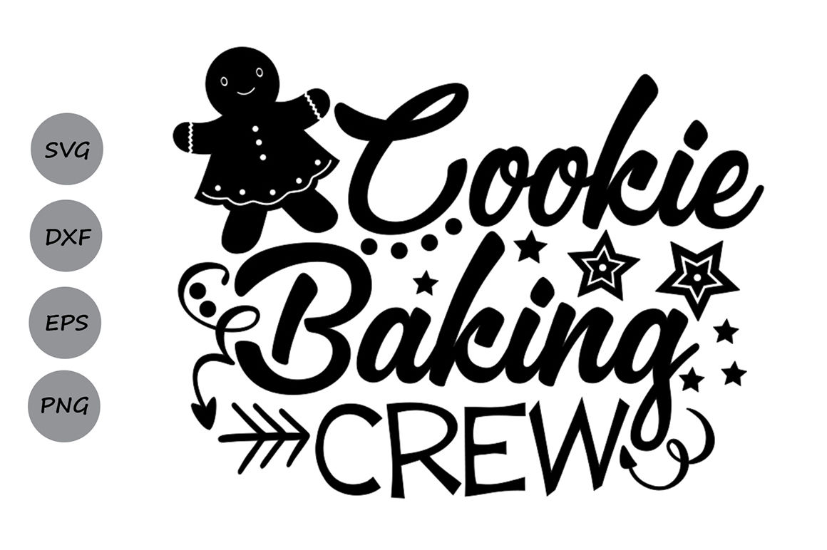 Cookie Baking Crew Svg Christmas Gingerbread.
