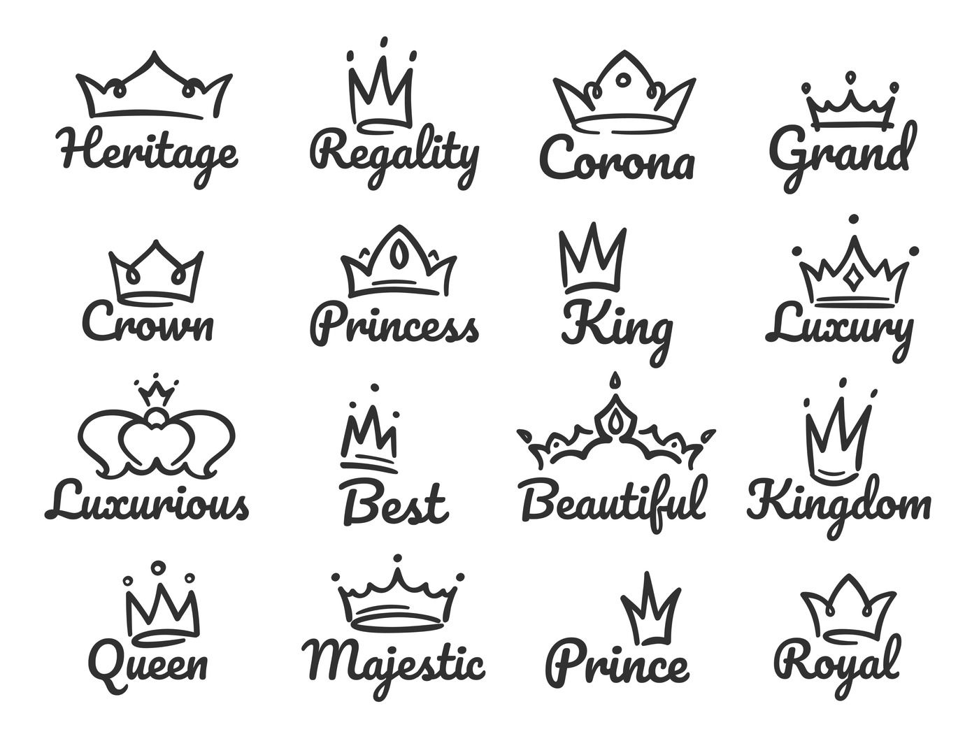 ori 3510964 3e986b95b96a071495e2f2d4cb40942eb1b18108 majestic crown logo sketch prince and princess hand drawn queen sign