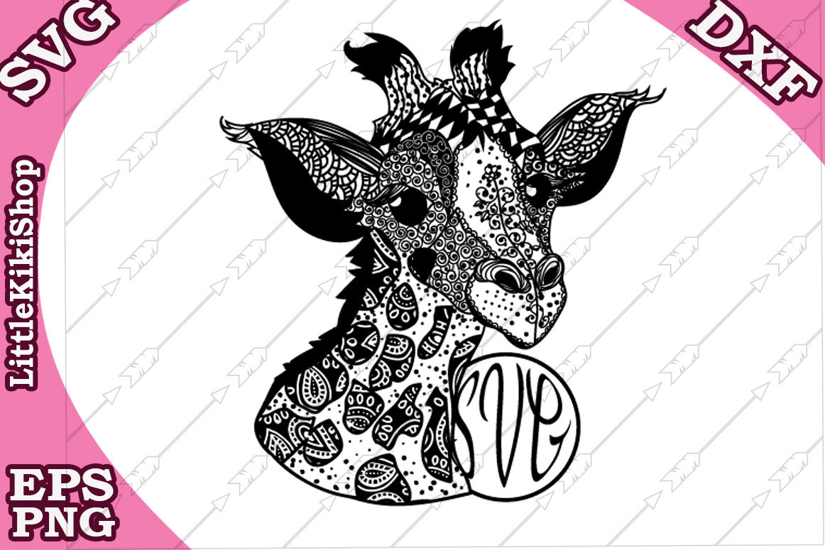 Download Baby Giraffe Svg, MANDALA GIRAFFE SVG, Monogram Giraffe ...