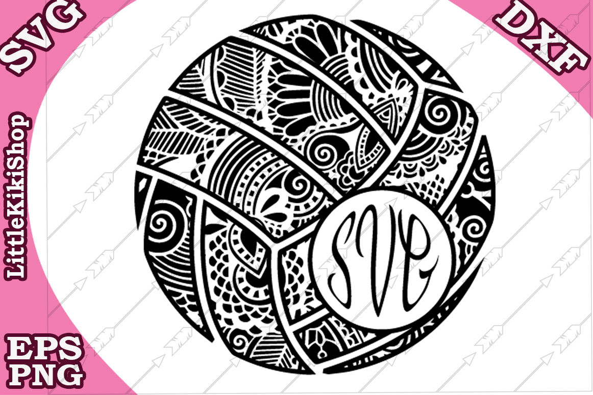 Download Volleyball Monogram Svg Mandala Valleyball Zentangle Svg By Littlekikishop Thehungryjpeg Com