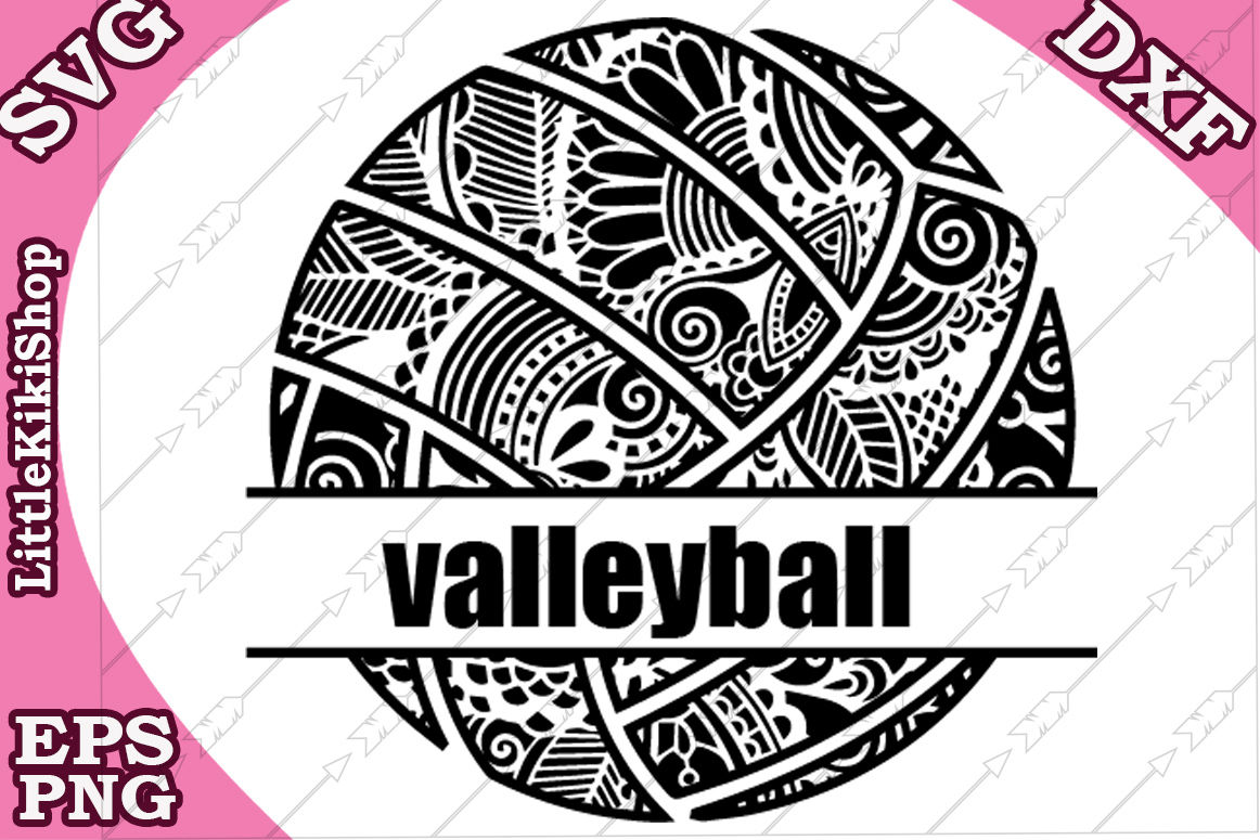 Volleyball Monogram Svg Mandala Valleyball Zentangle Svg By Littlekikishop Thehungryjpeg Com