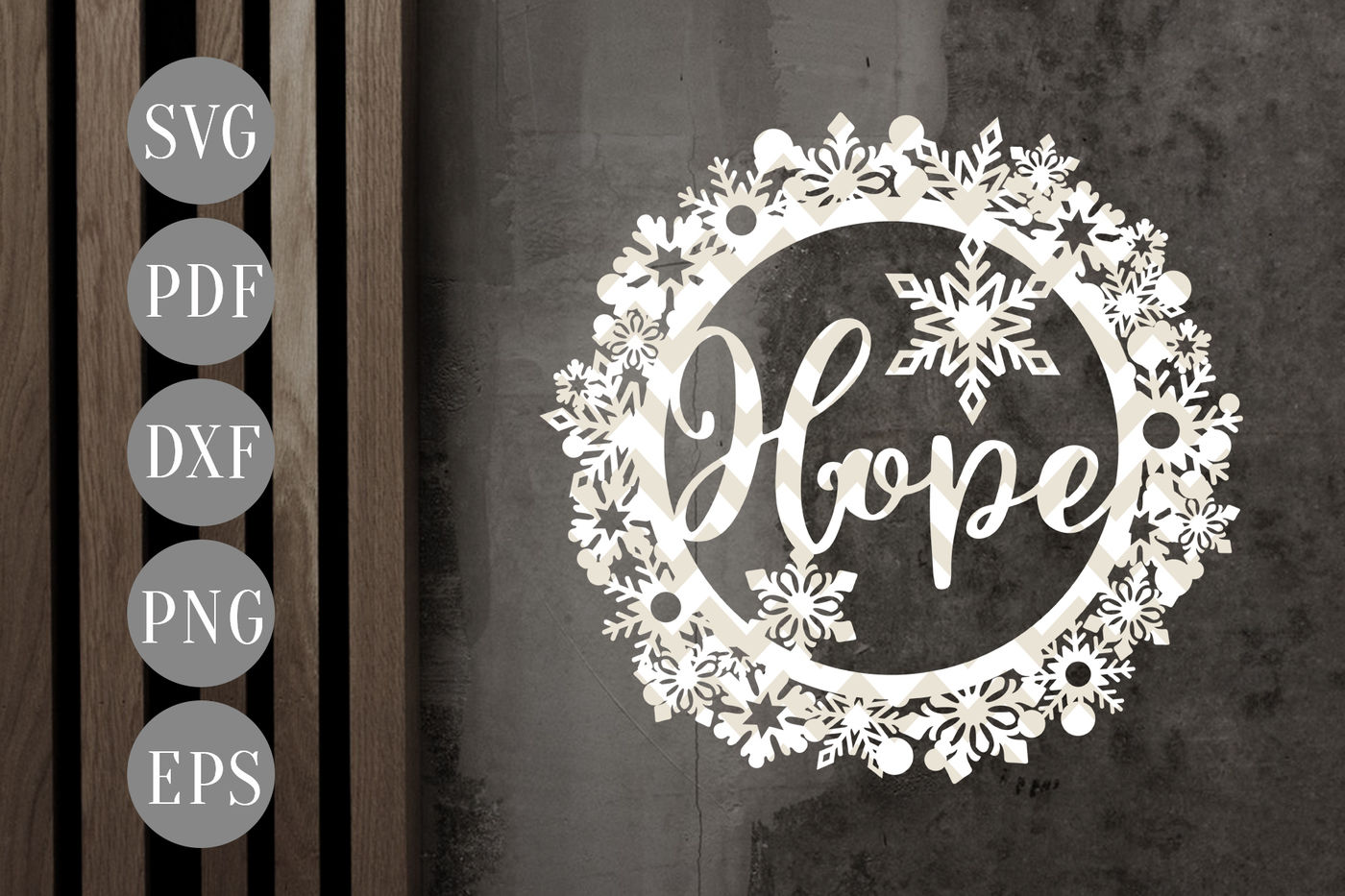 Hope Christmas Bauble SVG, Xmas Ornament Papercut Template ...