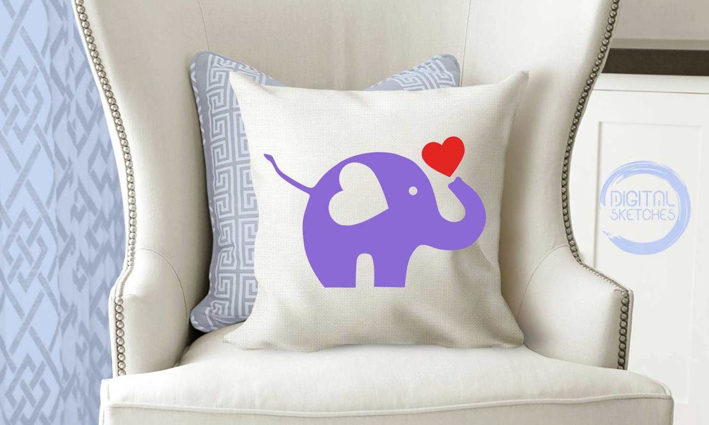 Download Elephant Cut File Heart Animals Vector Silhouette .SVG ...