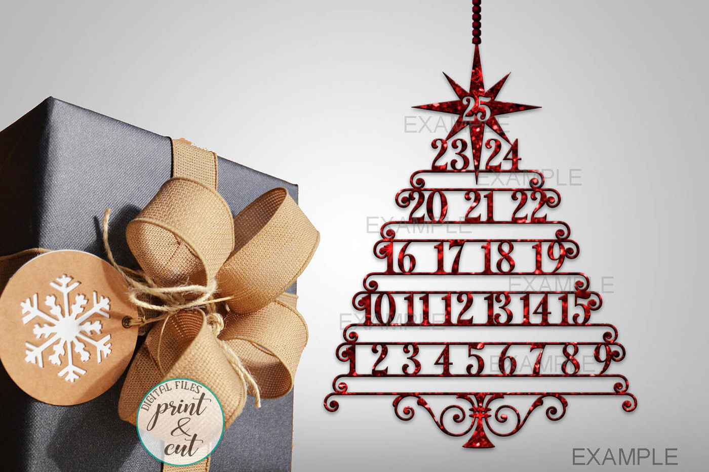 Download Christmas Tree Advent Countdown Calendar Hanging ornament ...