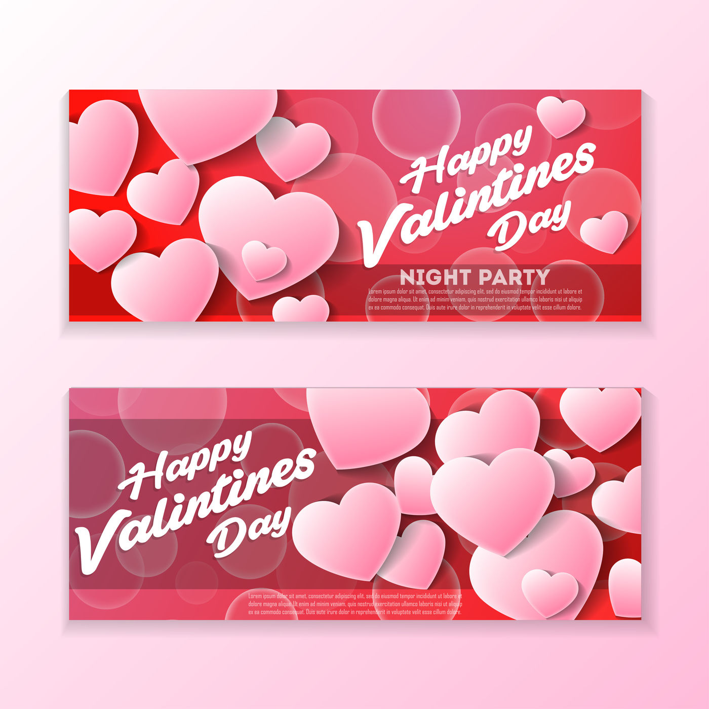 Happy Valentines Day And Weeding Greeting Card Templates By