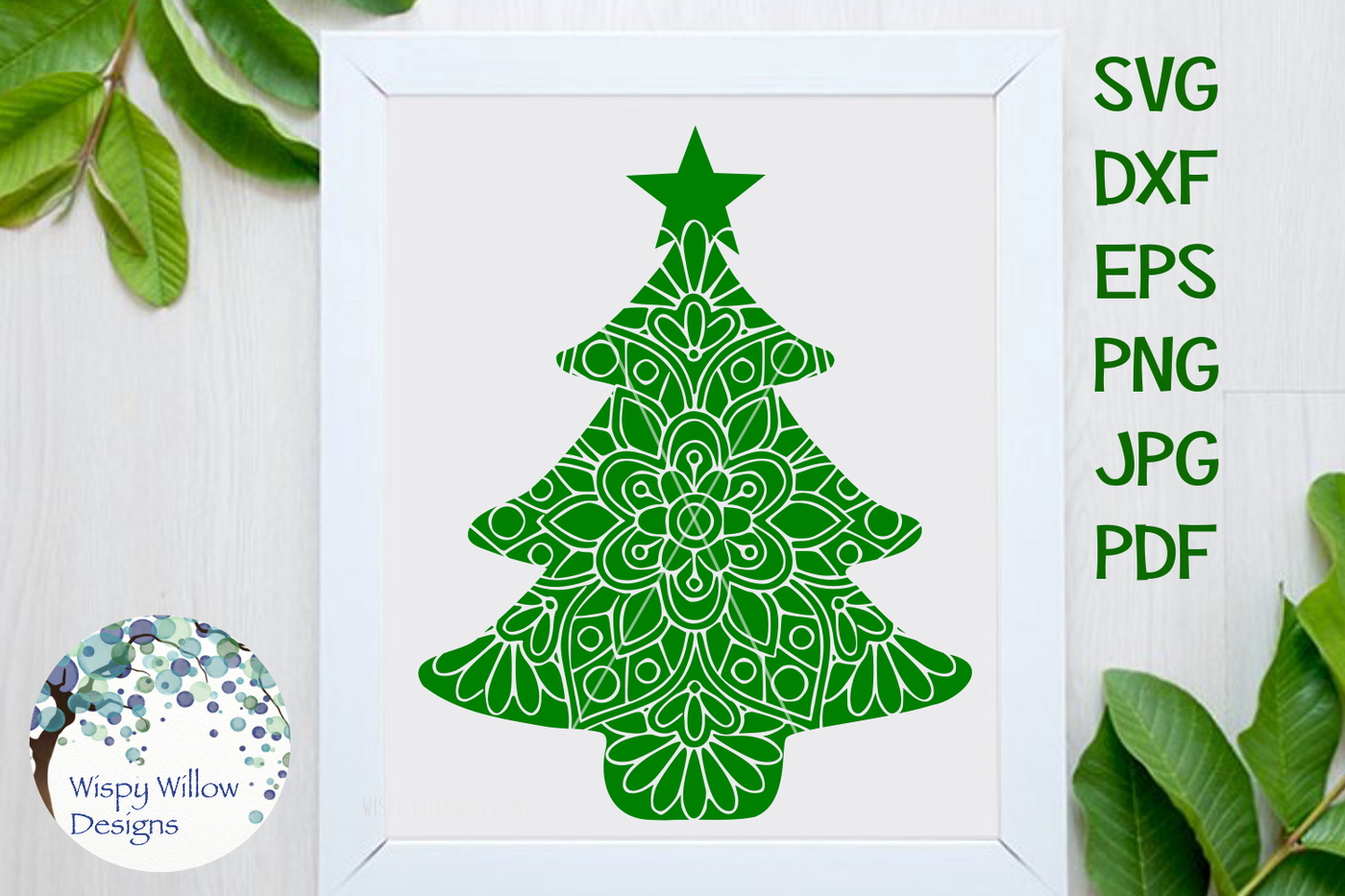 Christmas Tree Mandala Svg By Wispy Willow Designs Thehungryjpeg Com