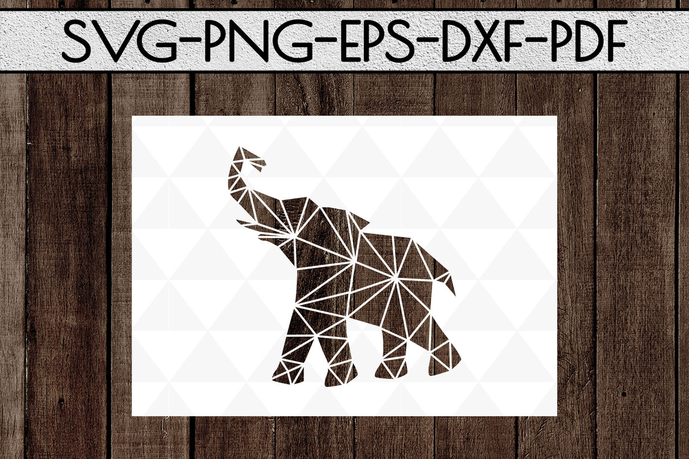 Geometric Elephant Card Svg Cutting File Nursery Papercut Dxf Pdf By Mulia Designs Thehungryjpeg Com