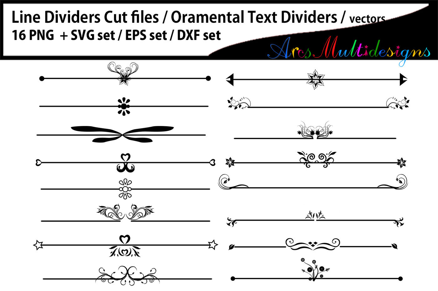 decorative line dividers vector