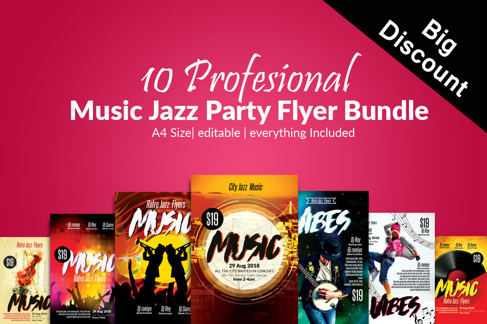 10 Music Night Flyers Bundle By Designhub Thehungryjpeg Com