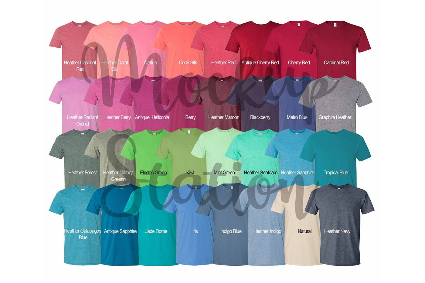 Gildan 64000 Color Chart Softstyle T Shirt 2020