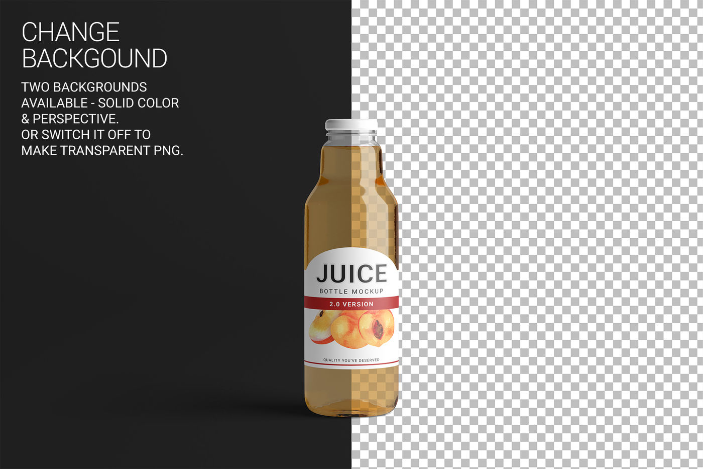 Download Clear Bottle With Orange Juice Mockup Yellowimages