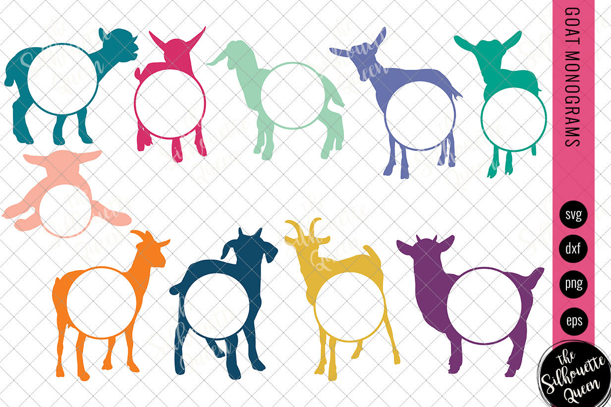 Download Goat Svg Monogram Svg Circle Frames Cuttable Design Cut Files Sil By The Silhouette Queen Thehungryjpeg Com