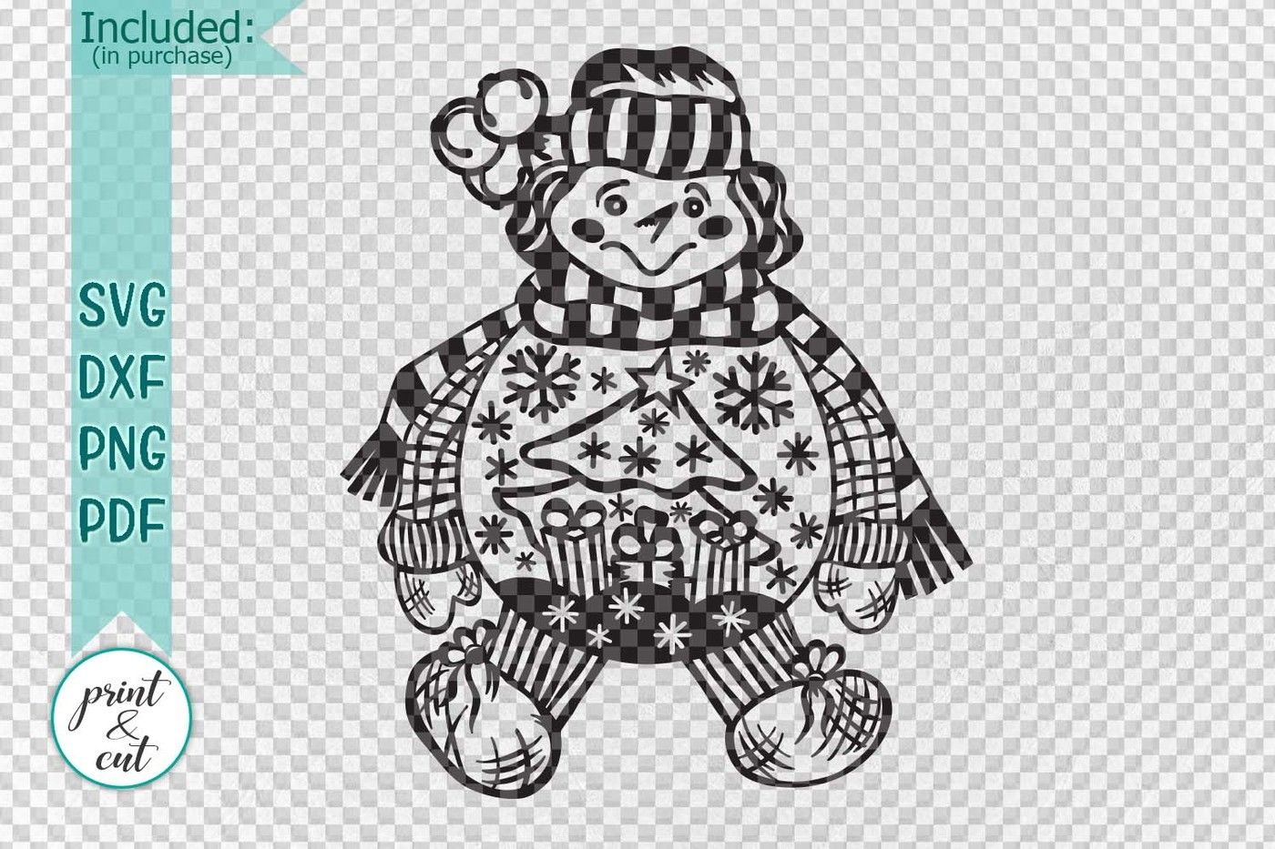 Vintage Christmas Scene Snowman Globe Cut File Svg Dxf Pdf Png By Kartcreation Thehungryjpeg Com