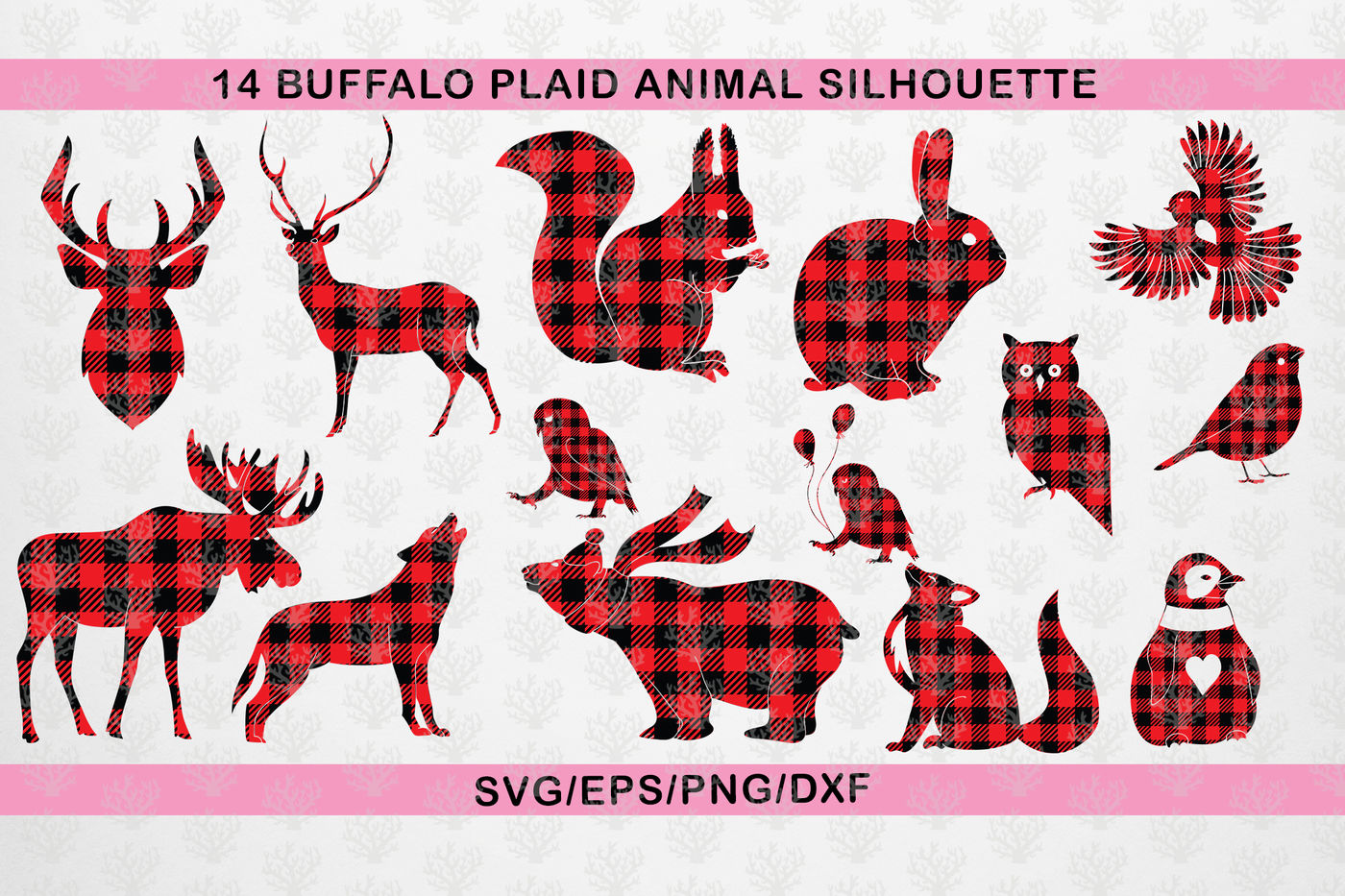 SVG file Full Color Plaid Moose Fashion Red and Black Fall Autumn Animal Kids Clipart for Cricut Silhouette Vinyl Cut machine