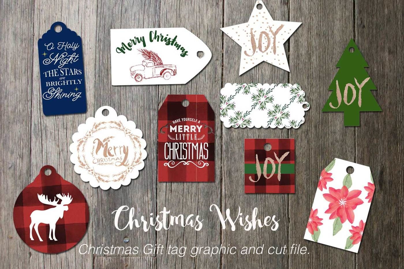 Christmas Wishes Gift Tag Graphics And Cut File By Zoss Design Thehungryjpeg Com