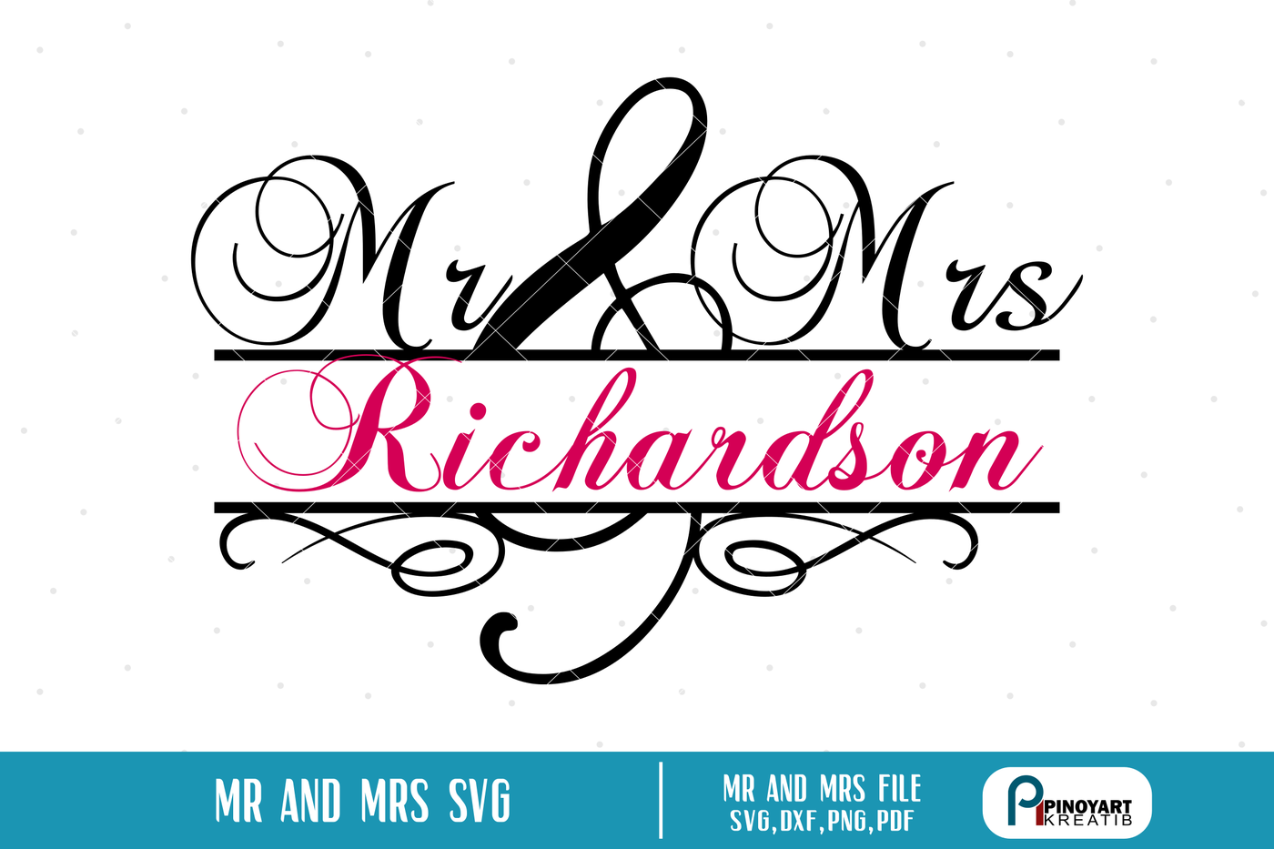 Mr and Mrs svg, Mr and Mrs Split Monogram svg, Wedding svg, svg file By