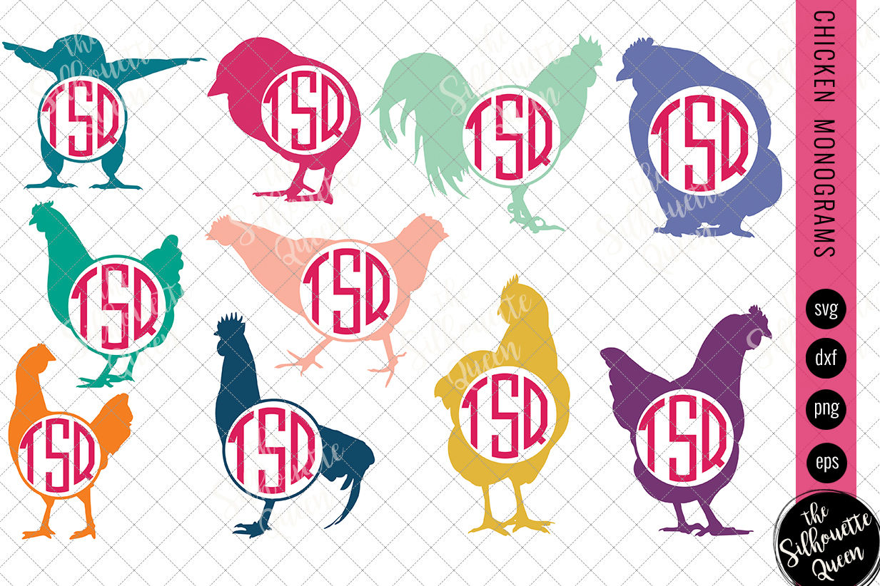 Chicken Svg Monogram Svg Circle Frames Cuttable Design Cut Files By