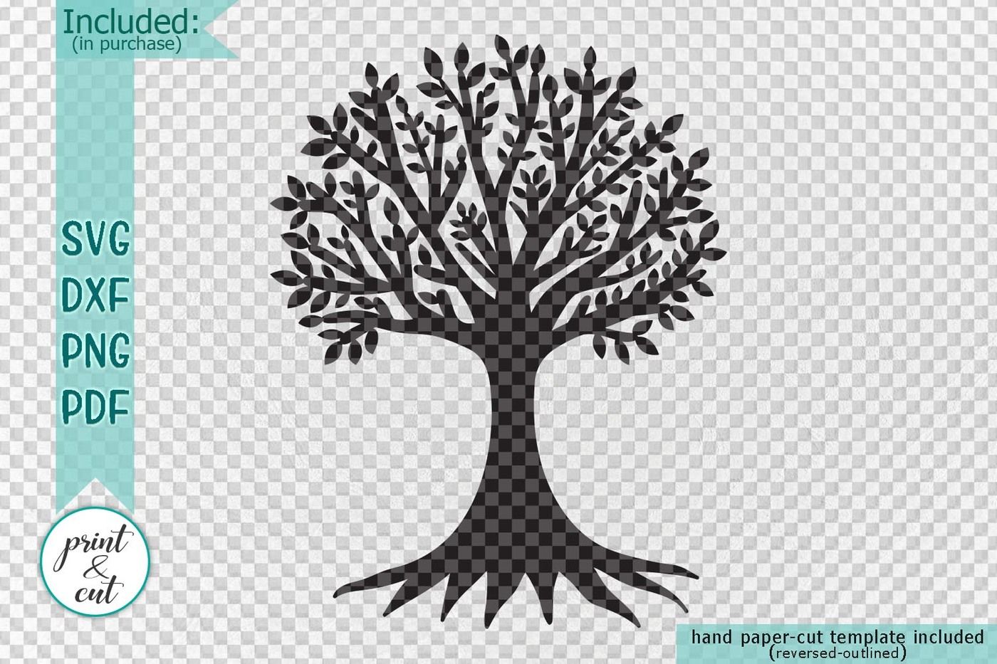 Family tree papercutting vinyl laser cut digital svg dxf ...