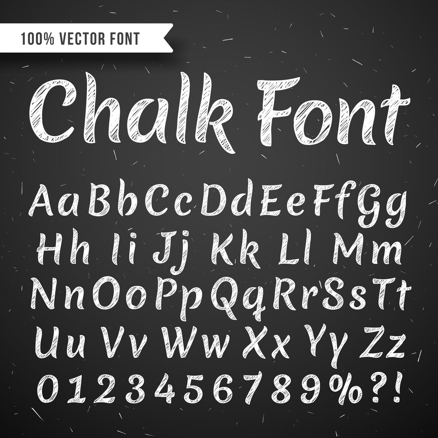 Chalk White Calligraphy Letters Vector Writing Alphabet Isolated On B By Microvector Thehungryjpeg Com