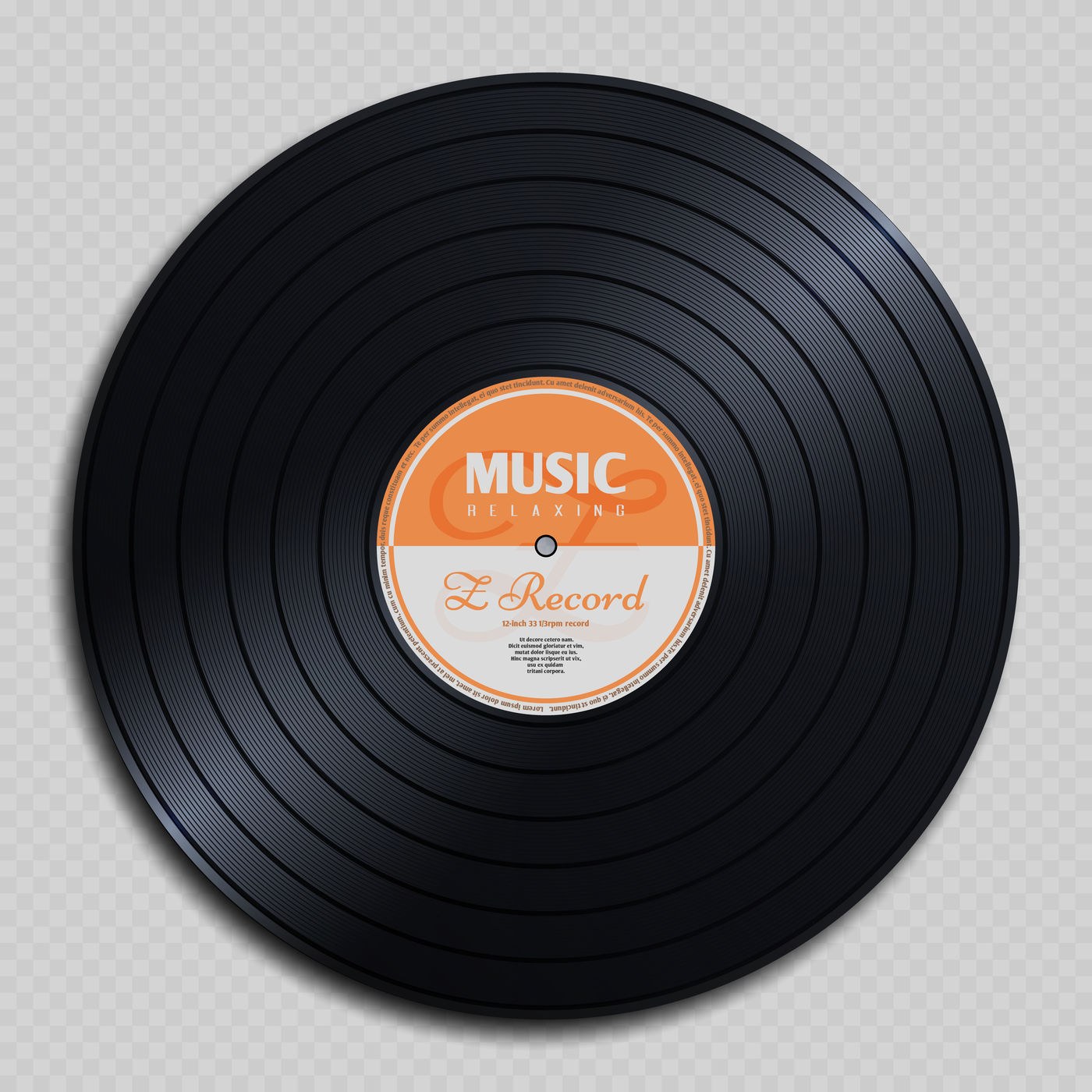 Audio analogue record vinyl vintage disc isolated on transparent backg By  Microvector