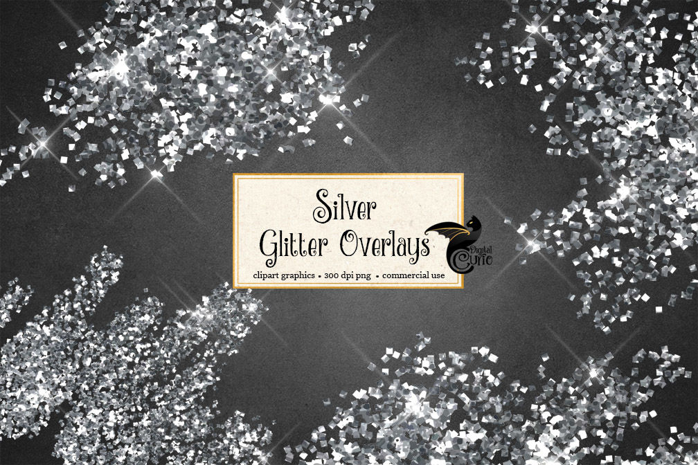 Silver Glitter Overlays By Digital Curio Thehungryjpeg