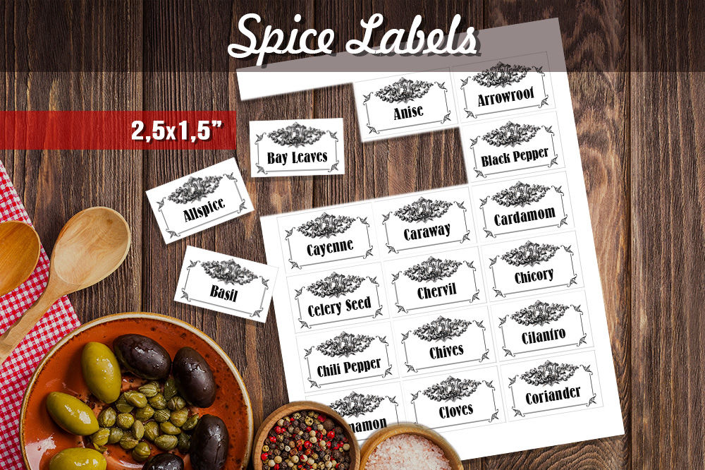 Herb + Spice Bundle (60 labels) - Style 7 Black – The Label Place