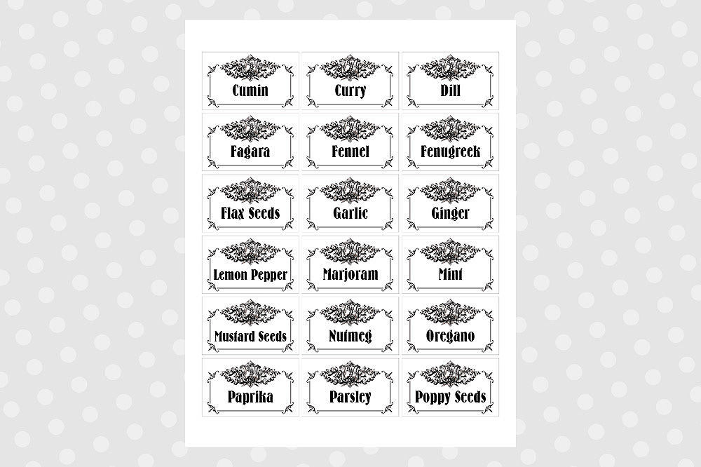 Black & White Vintage Herbs and Spices Labels By CraftArtShop ...