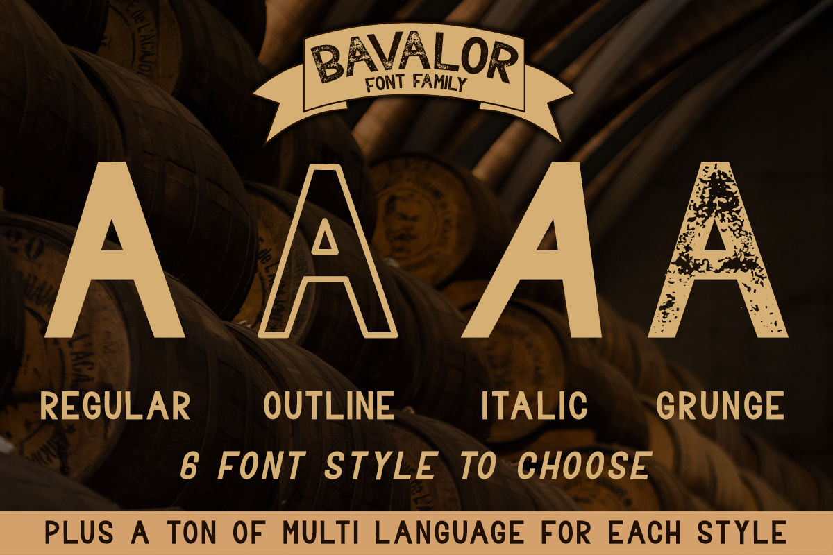 Bavalor All Caps Font Family With Extras By Dmletter31 Thehungryjpeg Com