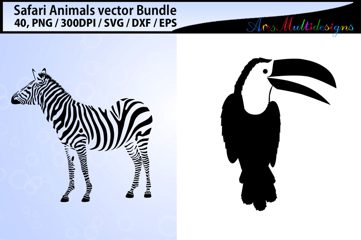 Safari clipart silhouette bundle / safari animals vector SVG cut By ArcsMultidesignsShop ...